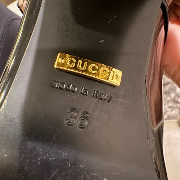 Designer Black Patent Leather Horsebit Mark Jane Pumps - Picture 6 of 10